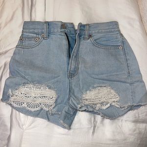 American Eagle Light Wash Jean Shorts